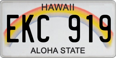 HI license plate EKC919