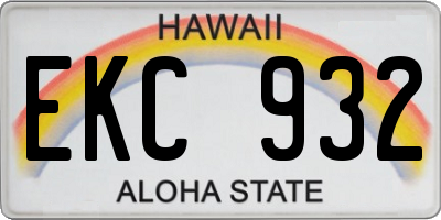 HI license plate EKC932