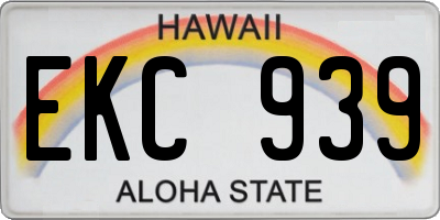 HI license plate EKC939