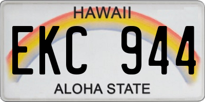 HI license plate EKC944