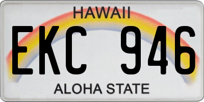 HI license plate EKC946