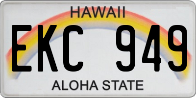 HI license plate EKC949