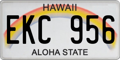HI license plate EKC956