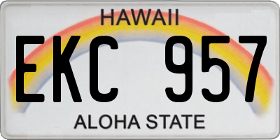 HI license plate EKC957