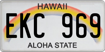 HI license plate EKC969