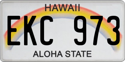 HI license plate EKC973