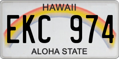 HI license plate EKC974