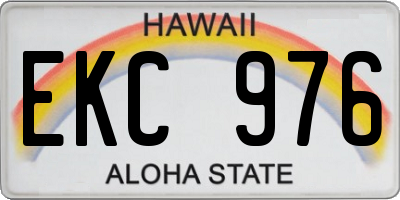 HI license plate EKC976