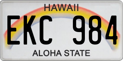 HI license plate EKC984