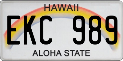 HI license plate EKC989