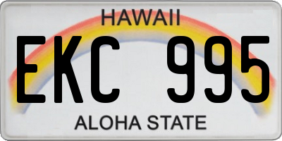 HI license plate EKC995