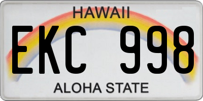 HI license plate EKC998