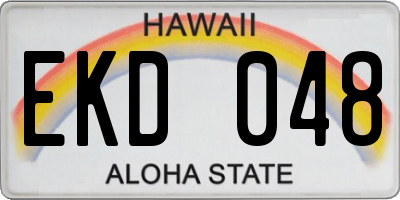 HI license plate EKD048