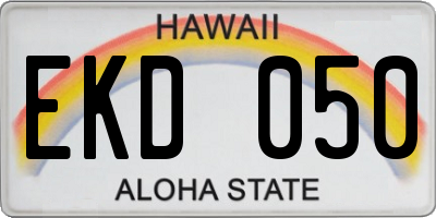 HI license plate EKD050