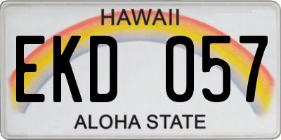 HI license plate EKD057