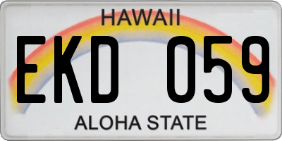HI license plate EKD059