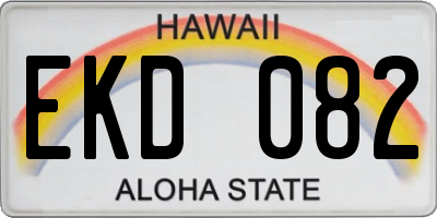HI license plate EKD082