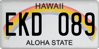 HI license plate EKD089