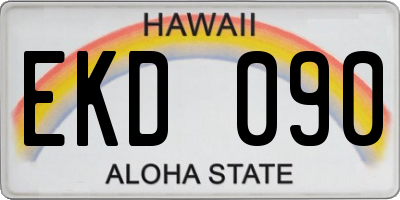 HI license plate EKD090