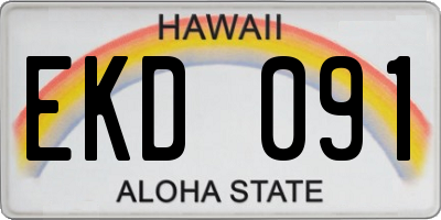HI license plate EKD091