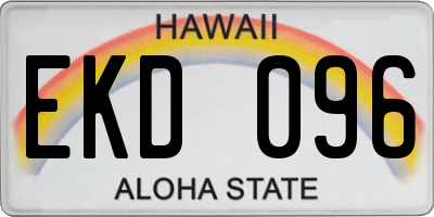 HI license plate EKD096