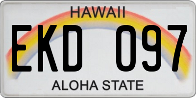 HI license plate EKD097