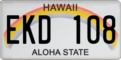 HI license plate EKD108