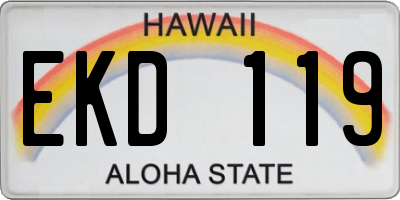 HI license plate EKD119