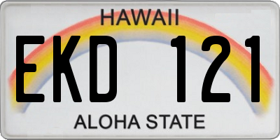 HI license plate EKD121
