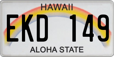 HI license plate EKD149