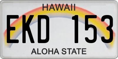 HI license plate EKD153