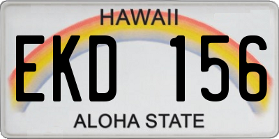 HI license plate EKD156