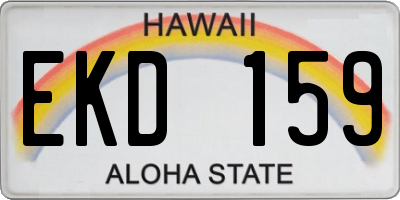 HI license plate EKD159