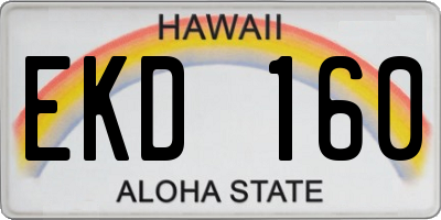 HI license plate EKD160