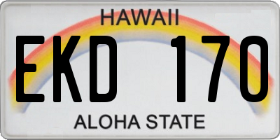 HI license plate EKD170