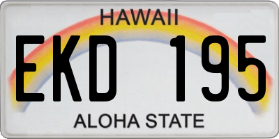 HI license plate EKD195