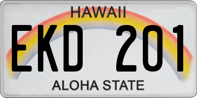 HI license plate EKD201