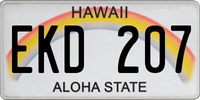HI license plate EKD207