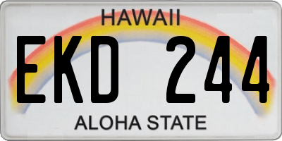 HI license plate EKD244