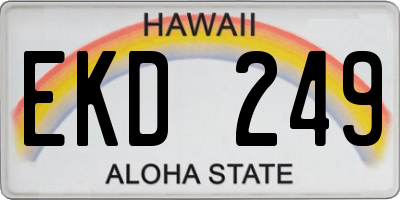 HI license plate EKD249