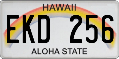 HI license plate EKD256