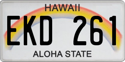 HI license plate EKD261