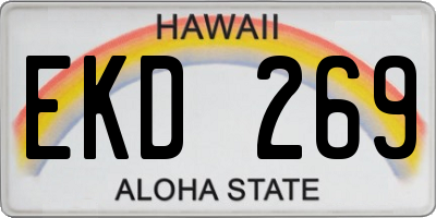 HI license plate EKD269