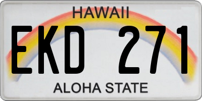 HI license plate EKD271