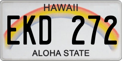 HI license plate EKD272