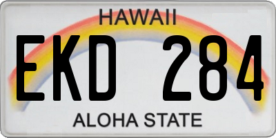 HI license plate EKD284