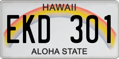 HI license plate EKD301