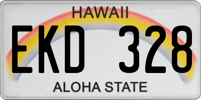 HI license plate EKD328