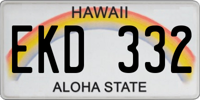 HI license plate EKD332