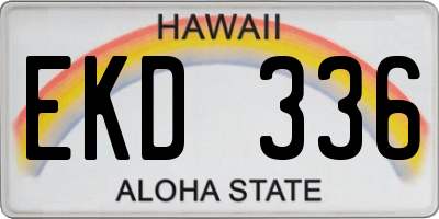 HI license plate EKD336